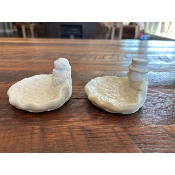 World Bazaar Santa & Snowman White Ceramic Candy/Soap Dish Set - Picture 5 of 14